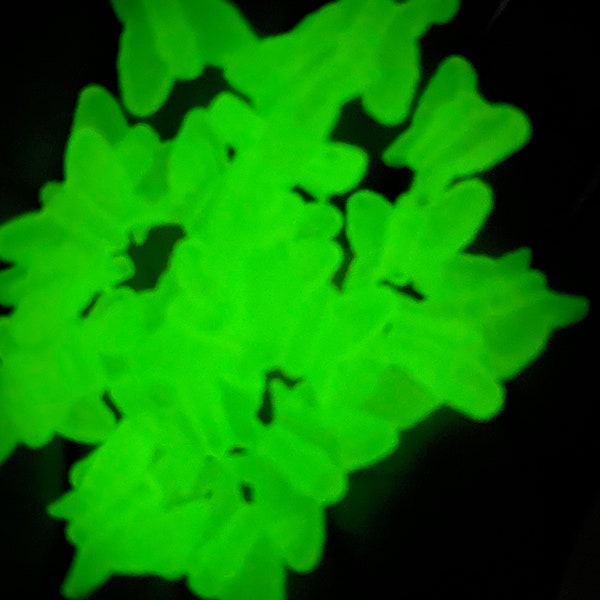 Glow-In-The Dark Butterflies  Beads for Jewelry making, Decorative beads  275-300 per pack.