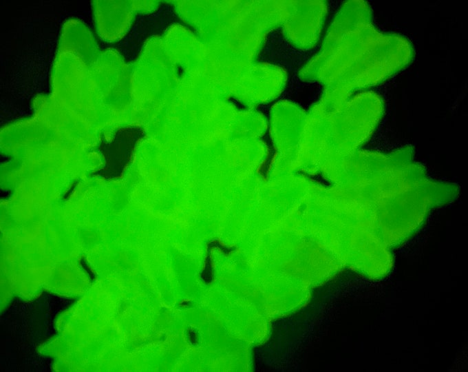 Glow-In-The Dark Butterflies  Beads for Jewelry making, Decorative beads  275-300 per pack.