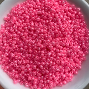 Pink- 4mm Size 6/0 Glass Beads, Seed Beads, DIY Jewelry Making Supplies, Crafting Supplies, Bulk Beading Supplies, 450 grams