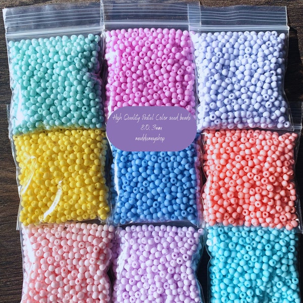 8/0 High Quality Seed Beads in Creamy Colors - Pastel Color Seed Beads - Pastel Beads - Variety of colors- 660pcs