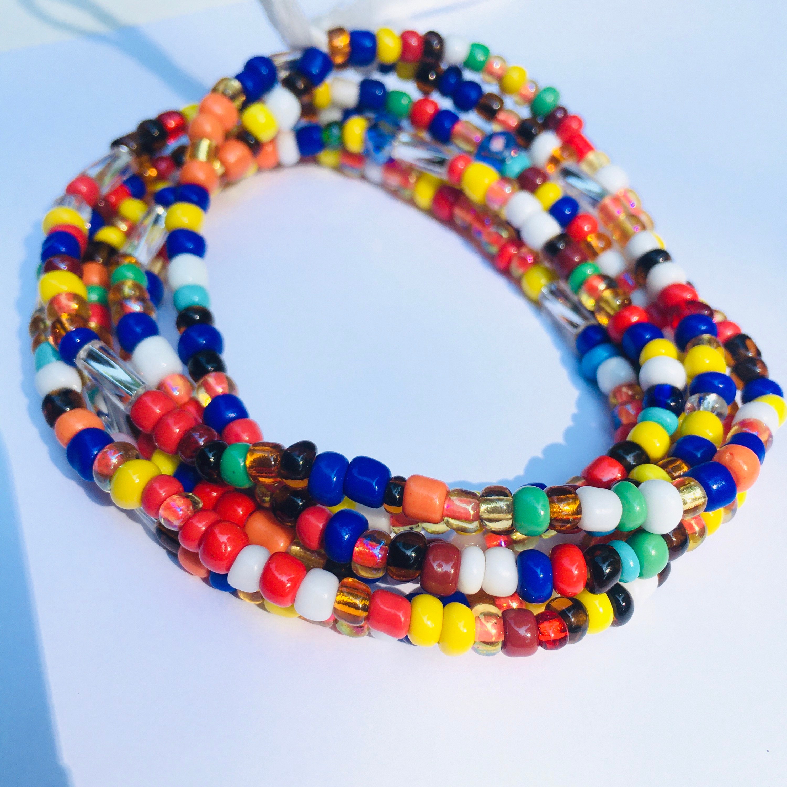 Multi-Colored Waist Bead, Belly Bead, Seed Beads, Ghana Waist Bead ...