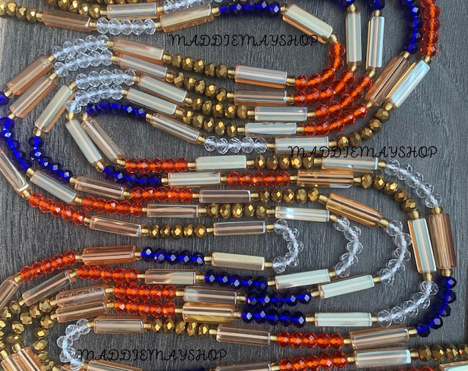 Multicolored Crystals Waist Bead, African WaistBead, Belly Bead, Handmade luxury waistbead, Body Jewelry, Boho, beaded Jewelry, Tie On