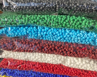 6/0- 4mm Frost Glass Beads, Frosted Beads, Bulk Beading Supplies, Glass Beads, DIY Jewelry Making, DIY Jewelry Making Supplies, Frosty Beads