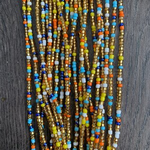 Muli-colored Waist Bead, Waist Bead, Belly Chain, Beaded Body Jewelry, Handmade waist Accessory, Gift for her, African Waist Bead, Tie On