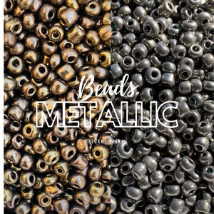 4mm Size 6/0 Glass Beads, Seed Beads, DIY Jewelry Making Supplies, Mix Colors, Crafting Supplies, Bulk Beading Supplies, Metallic Seed Beads