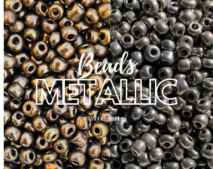 4mm Size 6/0 Glass Beads, Seed Beads, DIY Jewelry Making Supplies, Mix Colors, Crafting Supplies, Bulk Beading Supplies, Metallic Seed Beads