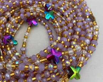 Cuenta de cristal para la cintura / Joyería ajustable para la cintura / Cuentas para el vientre / Cuenta para la cintura para bajar de peso / Regalo para ella / Se ata / 45-50" - Ma Cherie