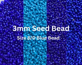 3mm Seed Beads Assorted Blue Beads, Jewelry Making Beads, Crafting Supplies, Small Beads, DIY Jewelry, Beading Supplies-  450grams