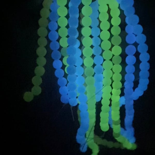 Luminous Beads, Solar Beads, Glow In The Dark Beads Smooth Round Loose Gemstone Bead for Jewelry Making 8mm