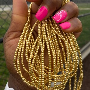 Gold-  Waist Bead, African Waist Bead,Belly Chain, Beaded Body Jewelry, Handmade waist Accessory, Gift for her, African Waist Bead, Tie On