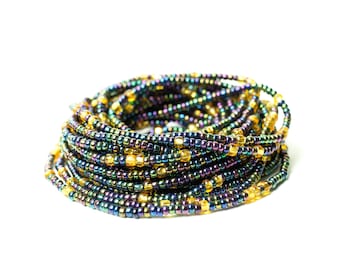 Muli-colored Waist Bead, Waist Bead, Belly Chain, Beaded Body Jewelry, Handmade waist Accessory, Gift for her, African Waist Bead, Tie On