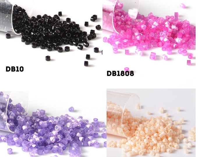 11/0 Miyuki Delica, D1809, DB1,  DB1808, DB1492, DB10 Delica Beads, Embroidery beads, Japanese seed beads- 5 Grams