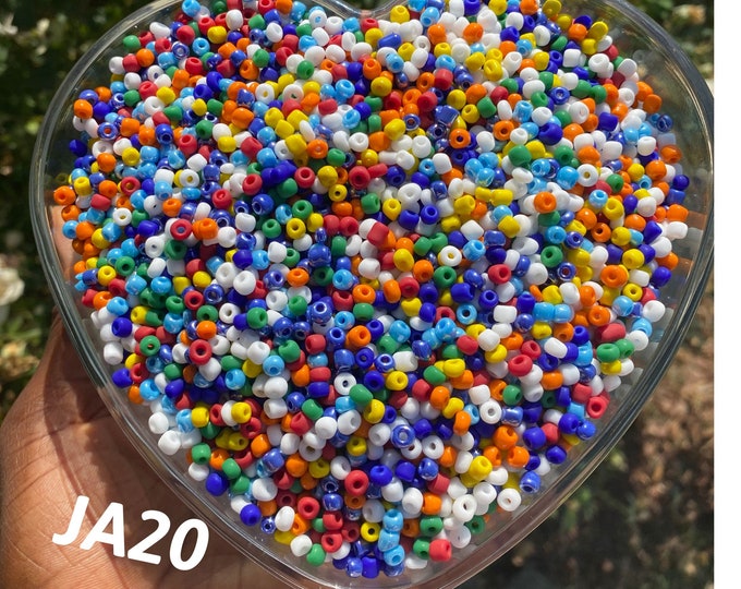 4mm- Size 6/0 Glass Beads, Mix Seed Beads, DIY Jewelry Making Supplies, Mix Colors, Crafting Supplies, Bulk Beading Supplies, 450 grams