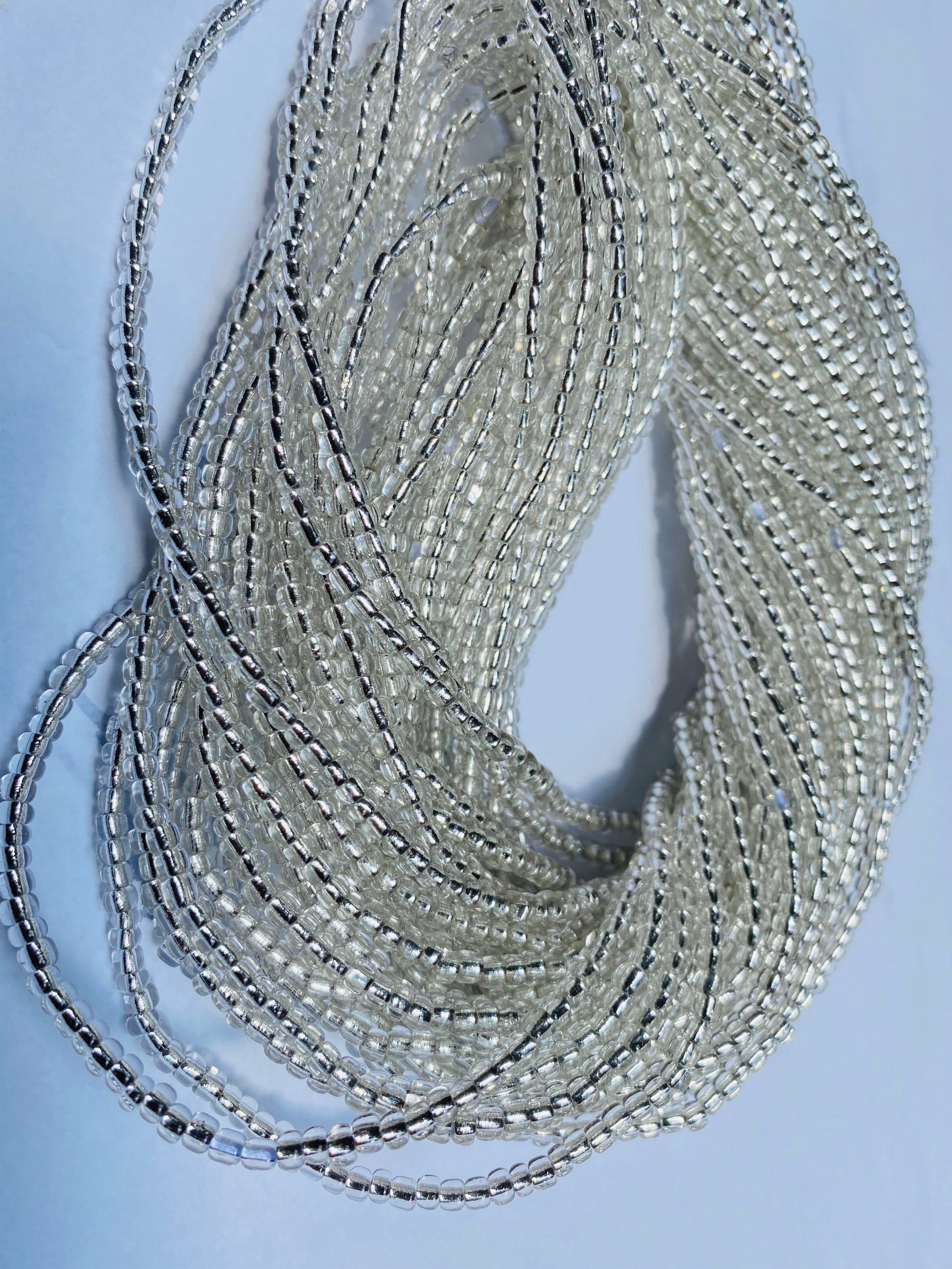 Waist Bead Clear waist bead Silver Waistbead Belly Beads Etsy