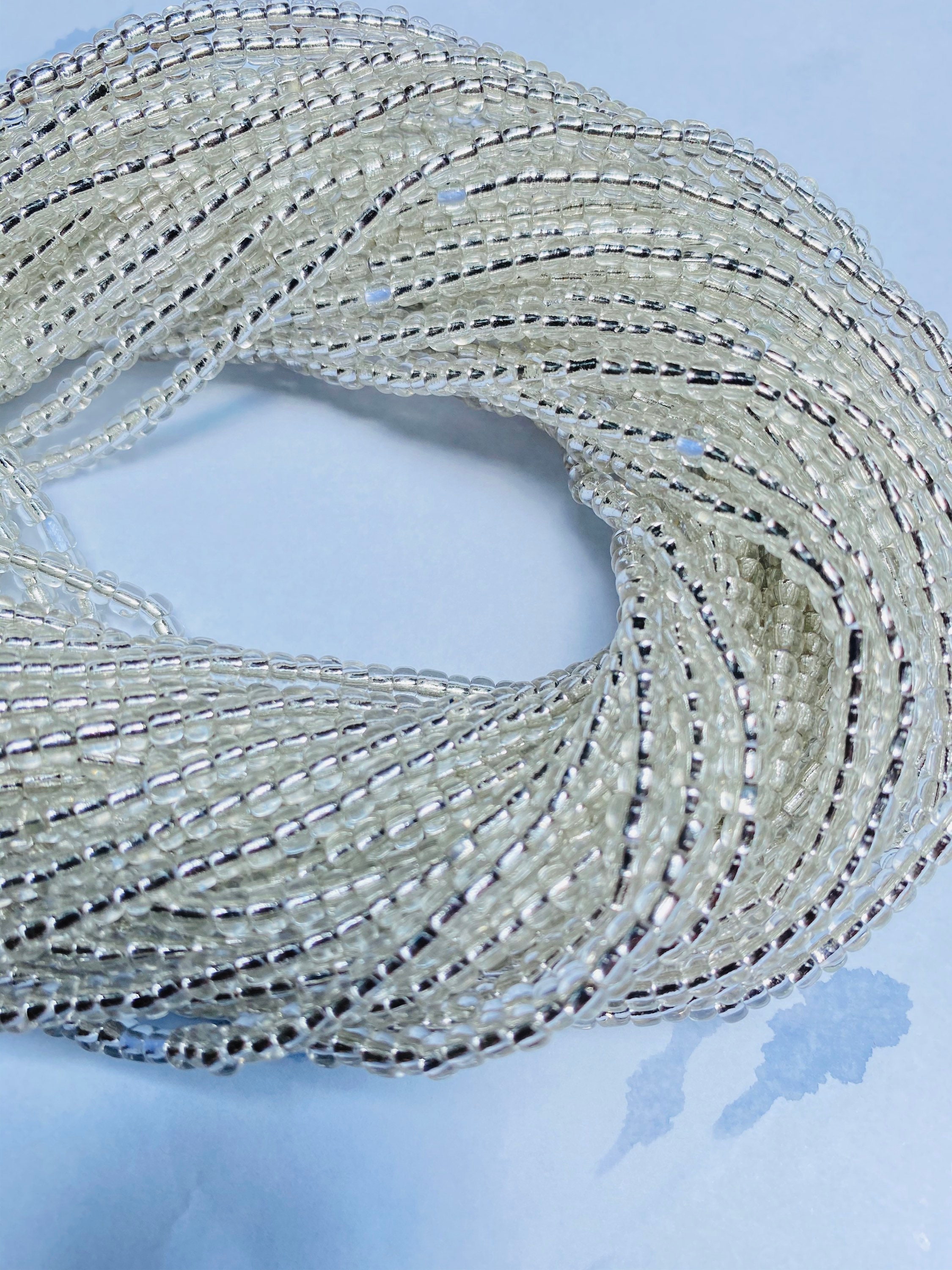 Waist Bead Clear waist bead Silver Waistbead Belly Beads Etsy