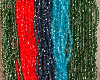 Drop Shape 5*7mm Crystals for Jewelry making,Bead spacers, Faceted, variety of colors