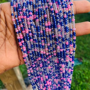 Muli-colored Waist Bead, Waist Bead, Belly Chain, Beaded Body Jewelry, Handmade waist Accessory, Gift for her, African Waist Bead, Tie On