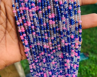Muli-colored Waist Bead, Waist Bead, Belly Chain, Beaded Body Jewelry, Handmade waist Accessory, Gift for her, African Waist Bead, Tie On