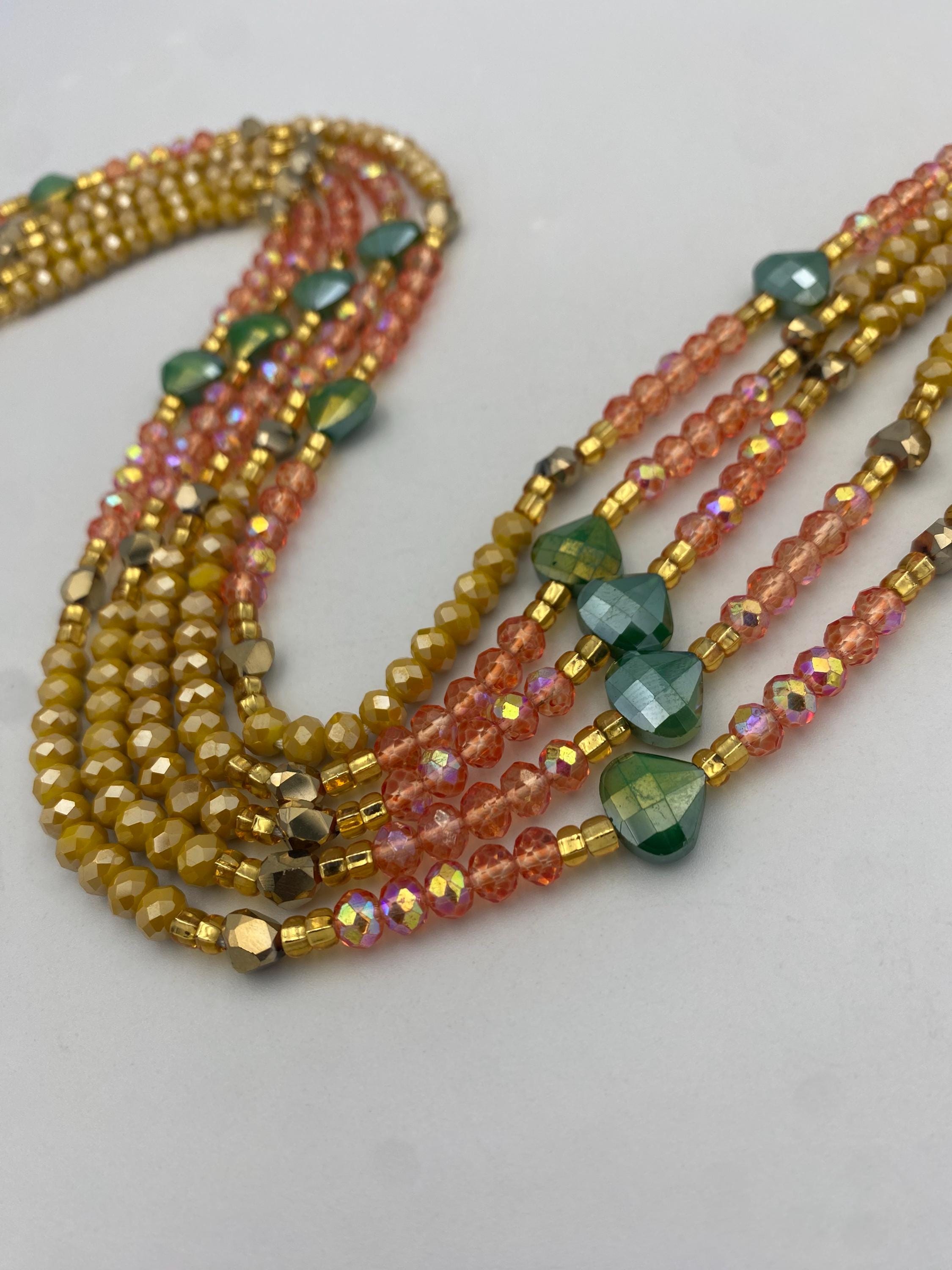 Soleil Grace Waistbead-Crystal Waist Bead|Adjustable Waist jewelry | Belly Beads  | Waist Bead for weightloss | Gift For Her |  Tie On | 45-