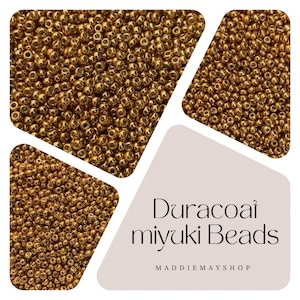 Duracoat, Yellow Gold Miyuki seed beads; Duracoat Rocaille, Miyuki Rocaille Beads, Miyuki Seed Beads; #4203 Sizes 8/0 or 11/0, 10grams