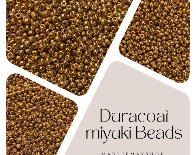 Duracoat, Yellow Gold Miyuki seed beads; Duracoat Rocaille, Miyuki Rocaille Beads, Miyuki Seed Beads; #4203 Sizes 8/0 or 11/0, 10grams