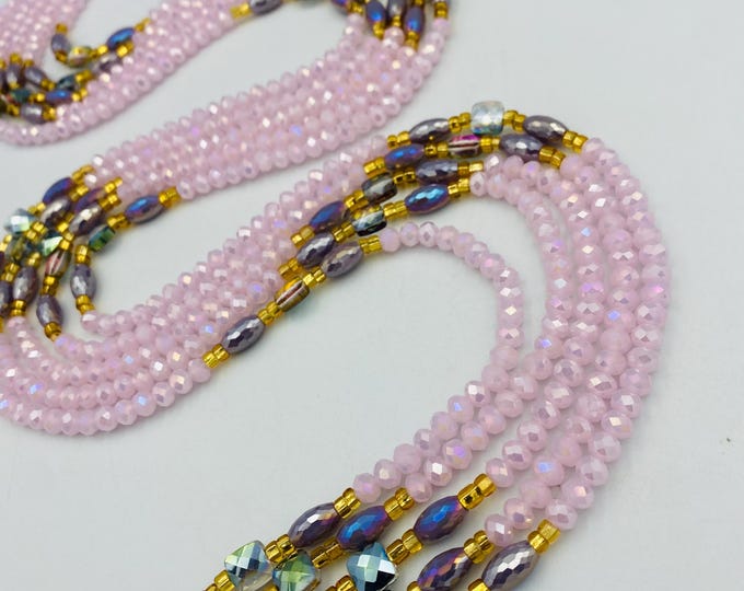 Jael ~ Crystal Waist Beads, African WaistBead, Belly Bead, Handmade luxury waistbead, Body Jewelry, Boho, beaded Jewelry, Tie On