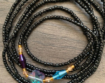 Muli-colored Waist Bead, Waist Bead, Belly Chain, Beaded Body Jewelry, Handmade waist Accessory, Gift for her, African Waist Bead, Tie On