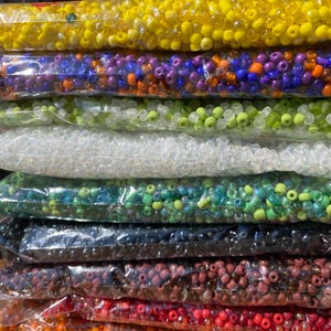 4mm Size 6/0 Glass Beads, Seed Beads, DIY Jewelry Making Supplies, Assorted Colors, Crafting Supplies, Bulk Beading Supplies, 450 grams