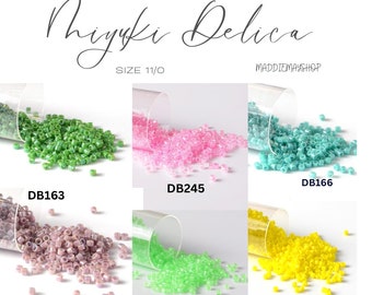 Miyuki Delica, DB721, DB158, DB2040, DB166, DB245, DB163  Delica Beads, Embroidery beads, Japanese seed beads- 5 Grams