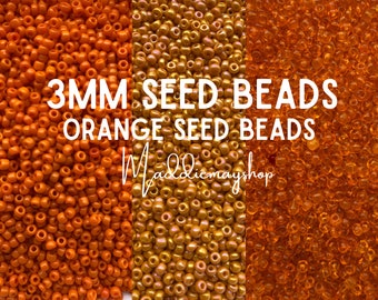 3mm Seed Beads Assorted Beads, Jewelry Making Beads, Crafting Supplies, Small Beads, DIY Jewelry, Beading Supplies- Orange Beads 450grams