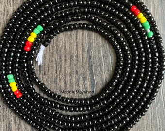 Tie On Waist Bead, African Waist Bead,Belly Chain, Beaded Body Jewelry, Handmade waist Accessory, Gift for her, African Waist Bead, Jewelry