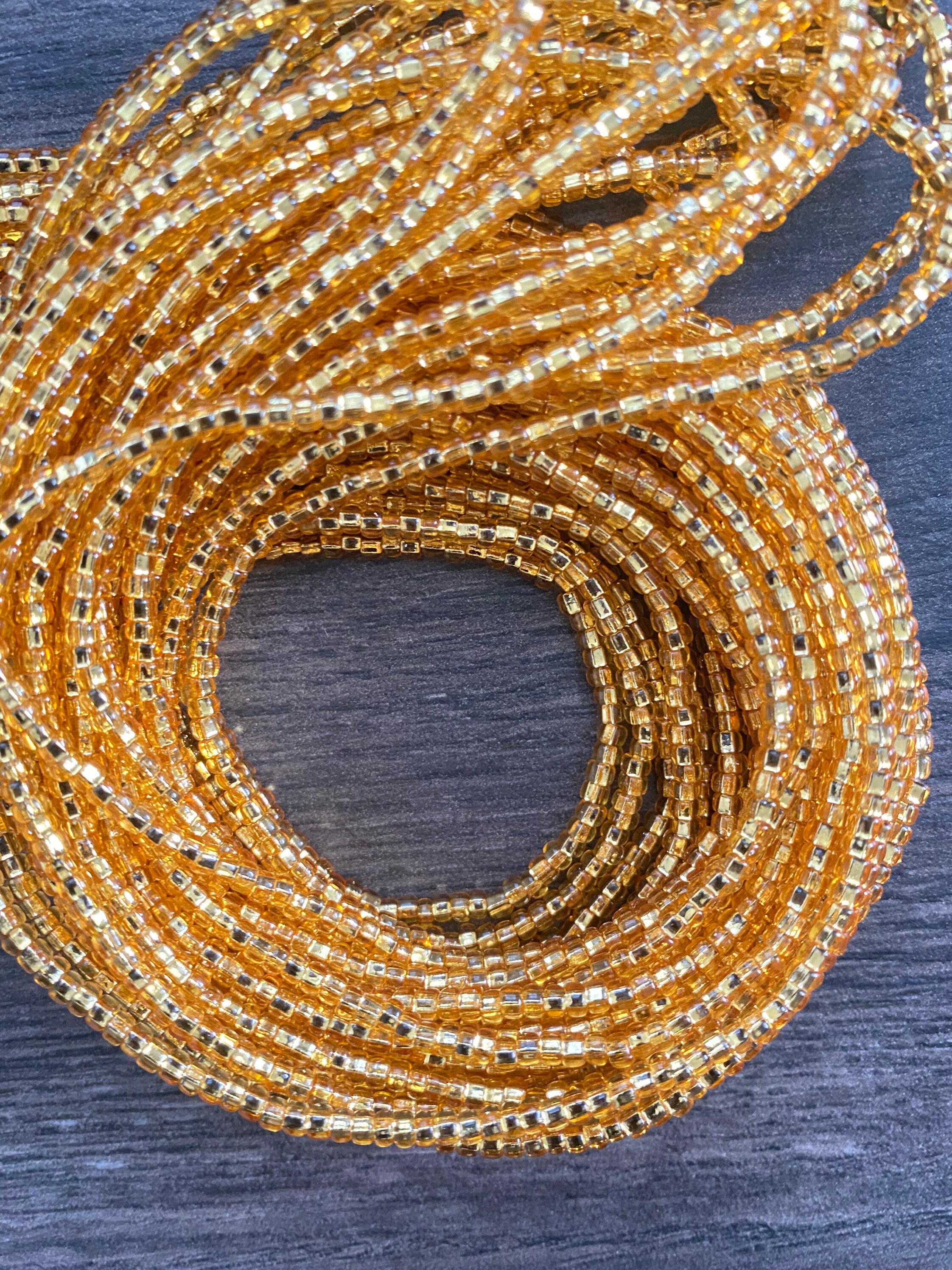 Gold Waist Bead with Crystals, Belly Beads, Seed Beads, Tummy Bead