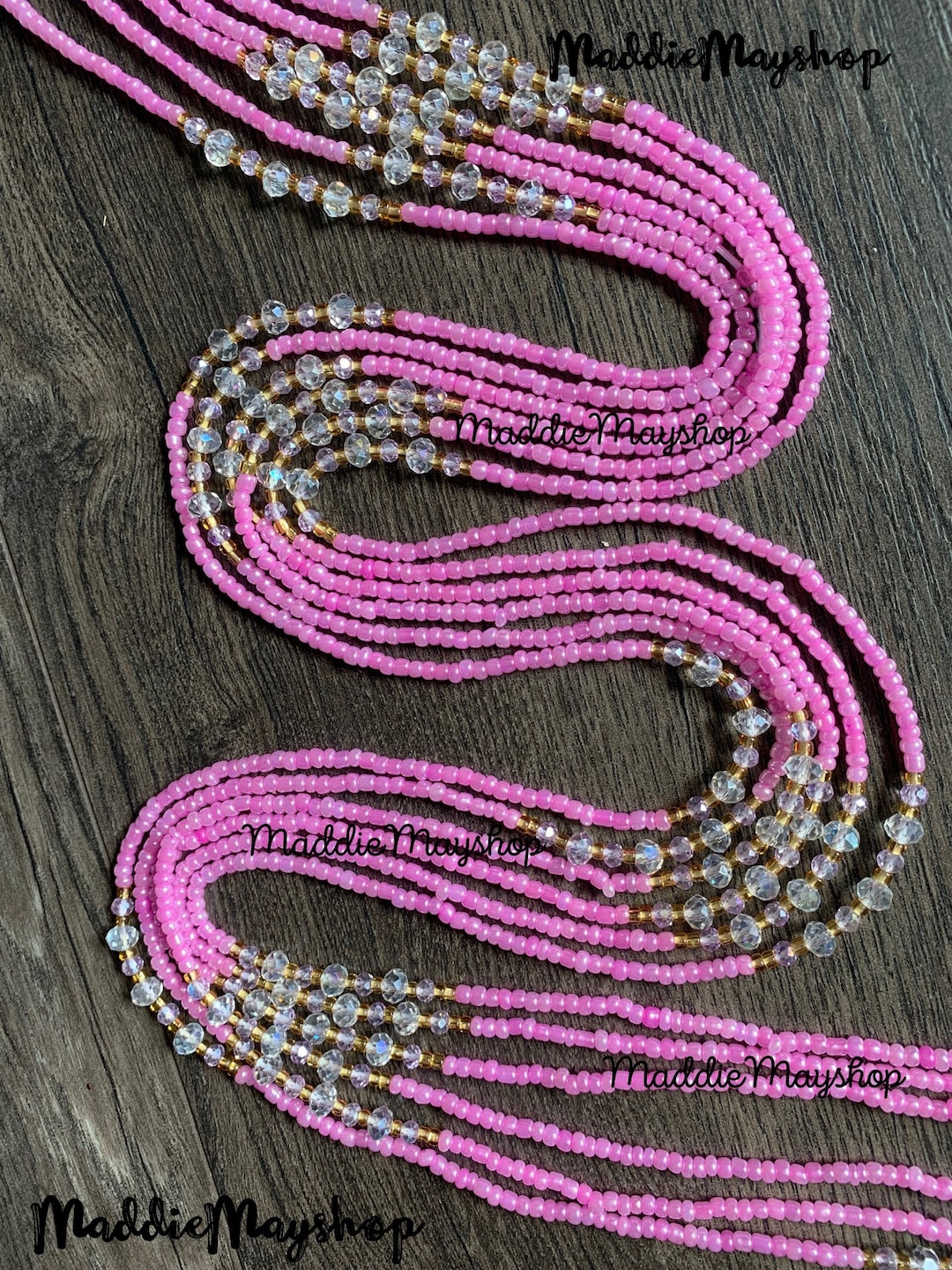 Pink Waist Bead, African Waist Bead,belly Chain, Beaded Body Jewelry