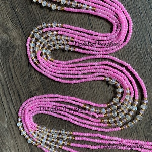 Pink Waist Bead, African Waist Bead,Belly Chain, Beaded Body Jewelry, Handmade waist Accessory, Gift for her, African Waist Bead, Jewelry