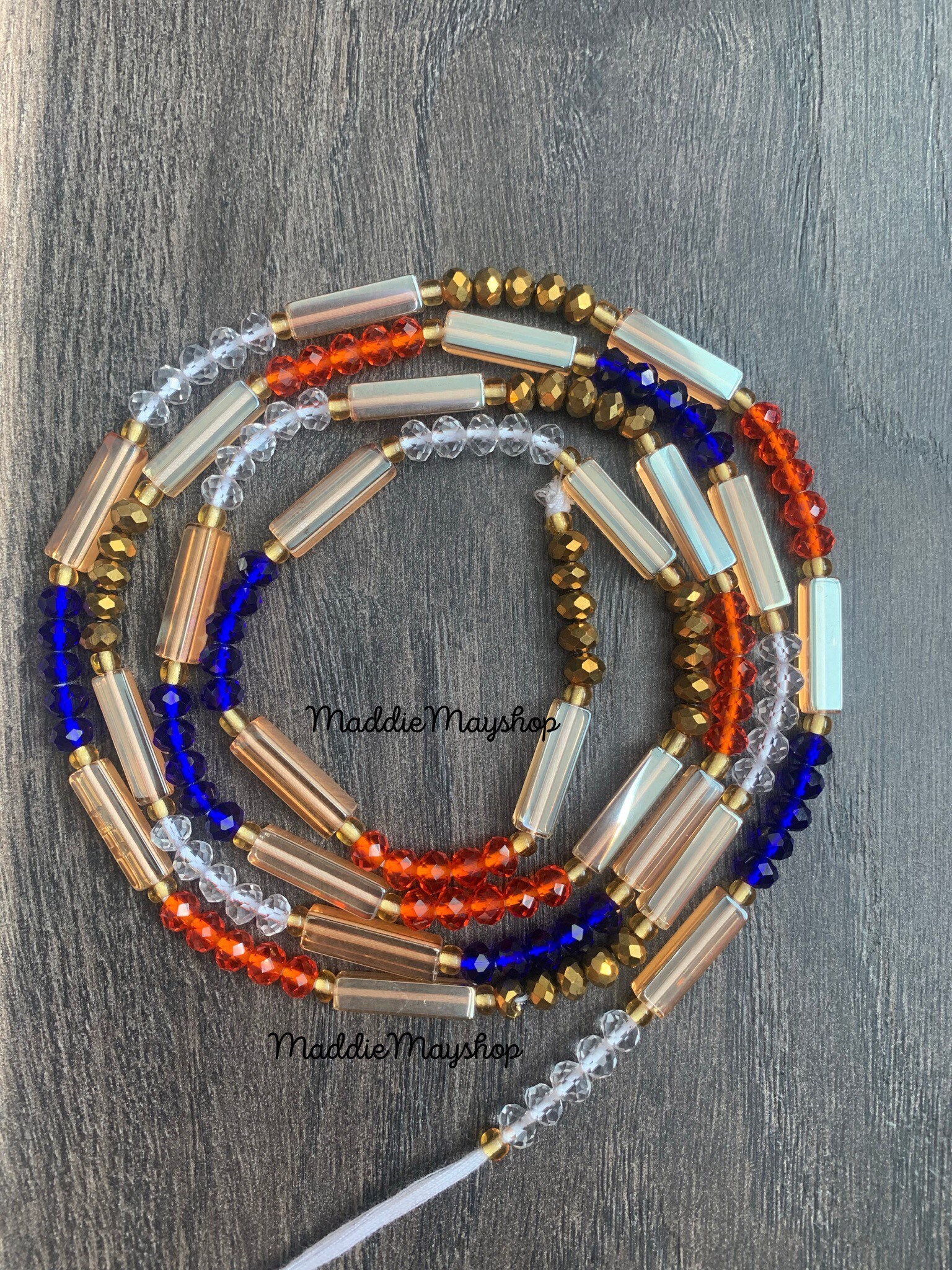 Ghana made crystal waist bead set- 5 pieces