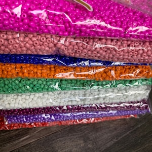 4mm- Size 6/0 Glass Beads, Seed Beads, DIY Jewelry Making Supplies, Mix Colors, Crafting Supplies, Bulk Beading Supplies, 450 grams per Pack