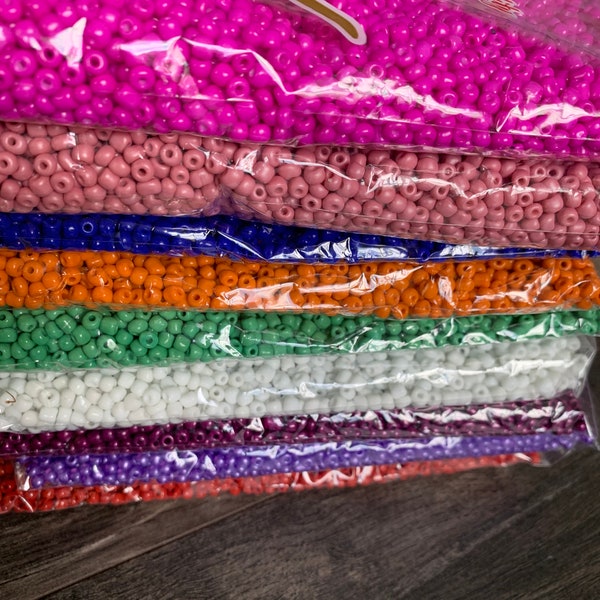 4mm- Size 6/0 Glass Beads, Seed Beads, DIY Jewelry Making Supplies, Mix Colors, Crafting Supplies, Bulk Beading Supplies, 450 grams per Pack