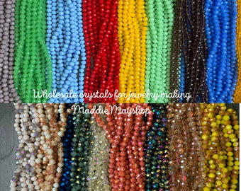 Wholesale- 8mm Rondelle Crystals for Jewelry making,Bead spacers, Chinese crystals, variety of colors