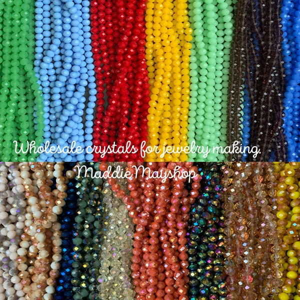 Wholesale- 8mm Rondelle Crystals for Jewelry making,Bead spacers, Chinese crystals, variety of colors