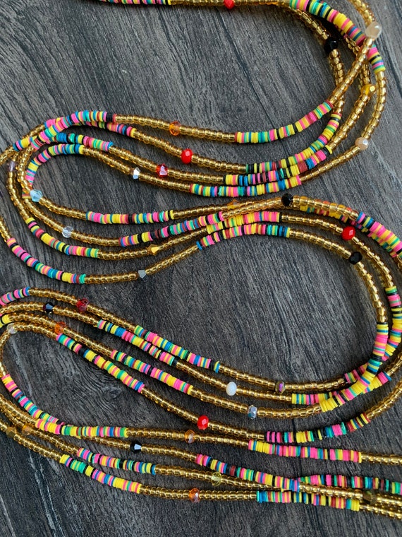 2871 Cotton Woven Beaded Waist Designer Vintage Multicolored Girl Teen 10Pcs/set girls jewelry random color contrasting color mix  main image 4