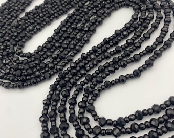Black on Black~ Crystal Waist Beads, African WaistBead, Belly Bead, Handmade luxury waistbead, Body Jewelry, Boho, beaded Jewelry, Tie On