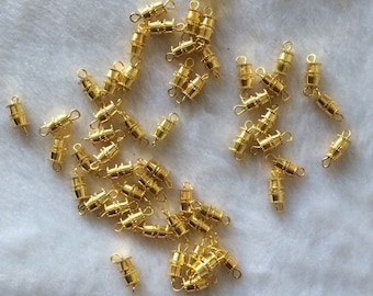 Barrel Clasp, Gold Brass or Silver Nickel Plated Screw Barrel Jewelry Necklace Bracelet Clasps Connectors 50pcs