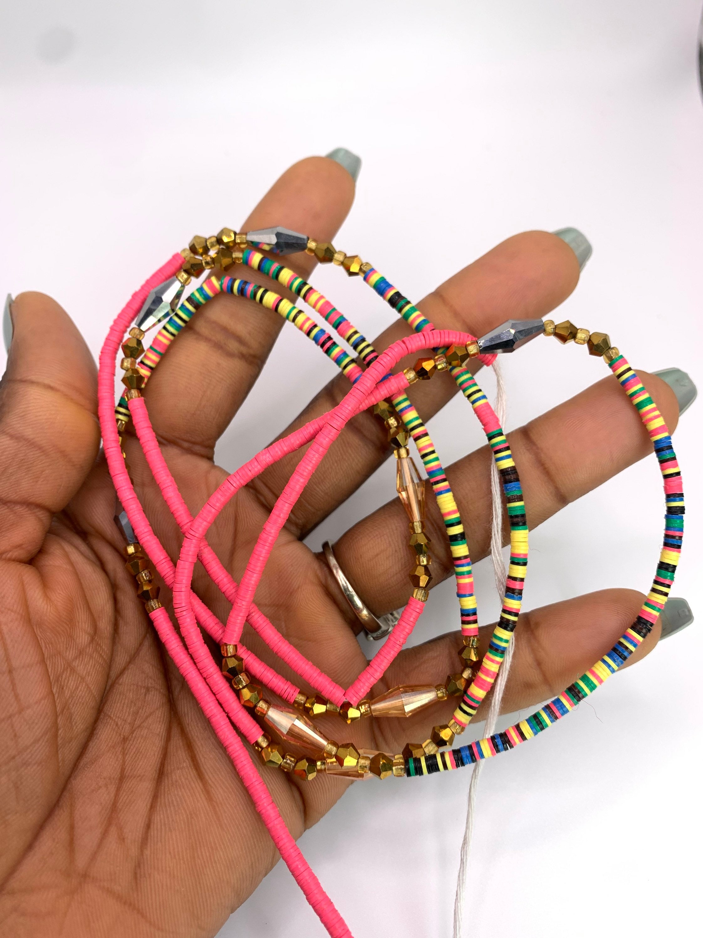 MAKE A WAIST BEAD W/ ME USING OPOUNT ELECTRIC BEAD SPINNER, DIY HOW TO  MAKE A WAIST BEAD