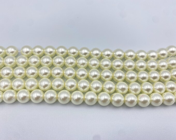 8mm Glass Pearl for Jewelry making,Bead spacers, Approx. 50 Beads