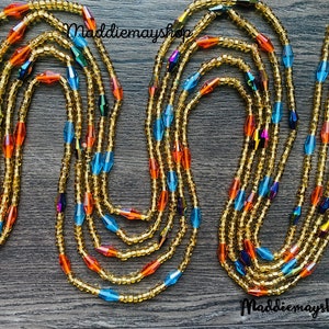 Soul Sistas~ Crystal Waist Beads, African WaistBead, Belly Bead, Handmade luxury waistbead, Body Jewelry, Boho, beaded Jewelry, Tie On