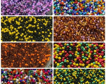 4mm- Size 6/0 Glass Beads, Mix Seed Beads, DIY Jewelry Making Supplies, Mix Colors, Crafting Supplies, Bulk Beading Supplies, 450 grams