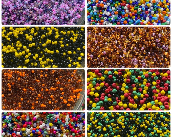 4mm- Size 6/0 Glass Beads, Mix Seed Beads, DIY Jewelry Making Supplies, Mix Colors, Crafting Supplies, Bulk Beading Supplies, 450 grams