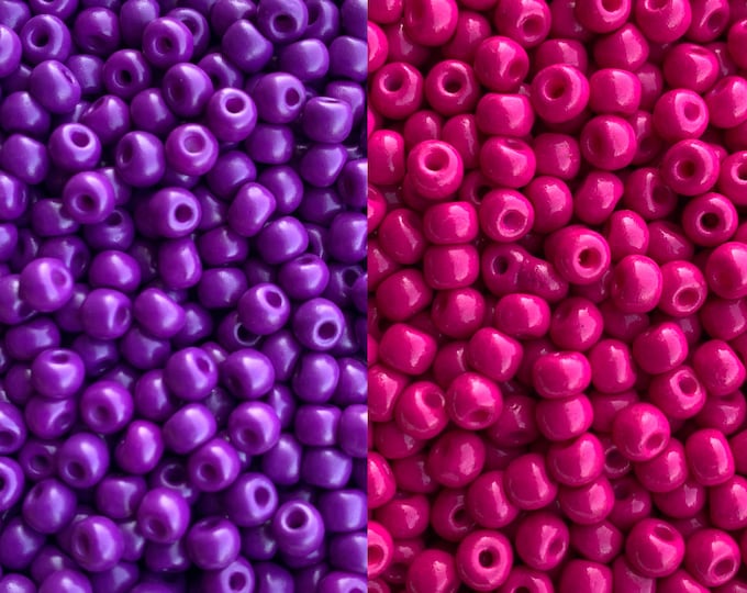 Pink or Purple Bead, 8/0 Glass Beads, Seed Beads, DIY Jewelry Making Supplies, Assorted Colors, Crafting Supplies, Bulk Beading Supplies