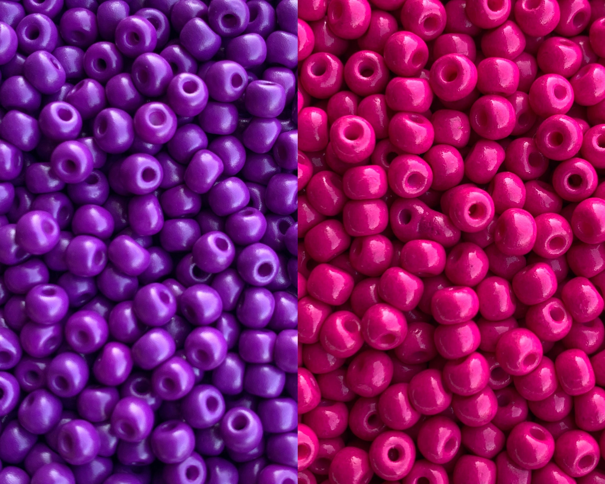 Pink or Purple Bead, 8/0 Glass Beads, Seed Beads, DIY Jewelry