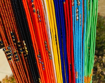 Preciosa waistbeads- Waist Beads Wholesale- WaistBeads with crystals-tummy chain, Wholesale WaistBeads 45”-50” (25 waist beads per pack)